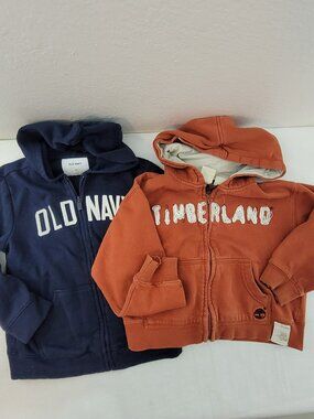 Boys 4 & 5 Zip Hoodie Bundle Timberland Old Navy Sweatshirt Lot of 2